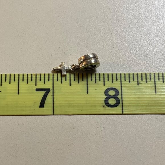 VTG Solid Sterling Silver 925 Cross Dangle Slide Charm Size 0.75" Length - Picture 4 of 8